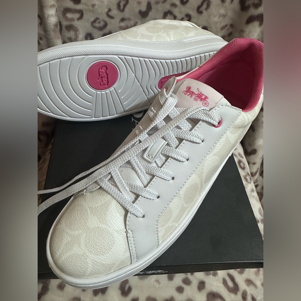 Coach White and Pink Women's Sneakers